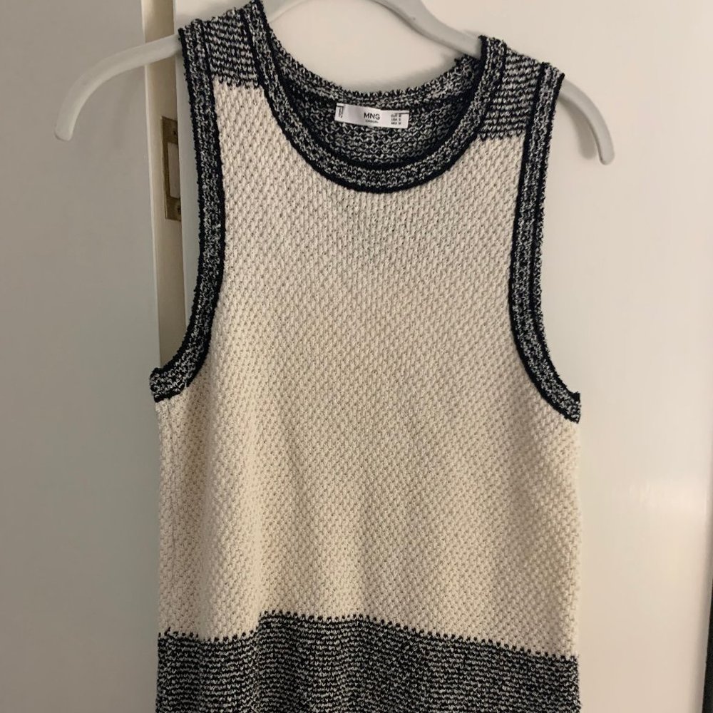 Mango Black/White Sweater Tank